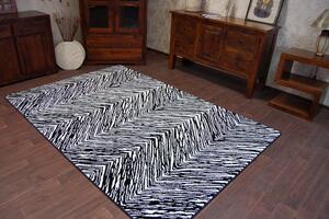 Dywany Lusczow Kusový koberec SKETCH ETHAN bílý / černý - cikcak
