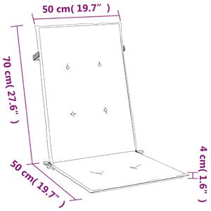 Podušky na židli vysoké opěradlo 2 ks modrá melanž 120x50x4 cm
