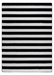 Dywany Lusczow Kusový koberec SKETCH JOE bílý / černý - pásky