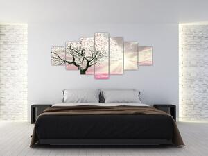 Růžový obraz stromu (210x100 cm)