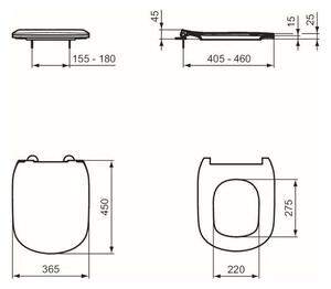 Ideal Standard Tesi WC sedátko ultra ploché soft-close, bílá T552201