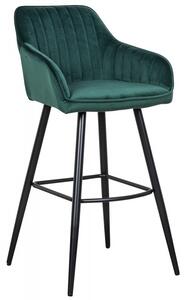 Hector Velurová barová židle Turin zelená