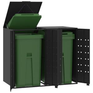 Box na 2 popelnice černý 138 x 79 x 117 cm ocel 3279977