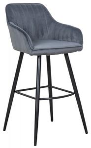 Hector Velurová barová židle Turin šedá