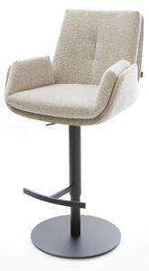 DELIFE Barová židle Clea-Flex tkanina měkká béžová otočná podnož výškově nastavitelná kov černá