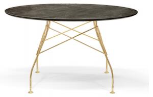Glossy Marble finish kulatý 130 cm zlatá bronzová Kartell