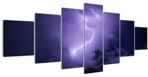 Obraz - fialová obloha a blesk (210x100 cm)