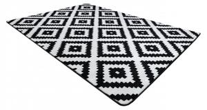 Dywany Lusczow Kusový koberec SKETCH PHILIP bílý / černý - čtverce