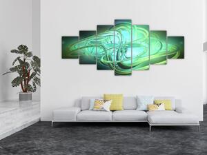 Obraz zelené abstrakce (210x100 cm)