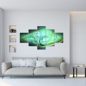 Obraz zelené abstrakce (125x70 cm)