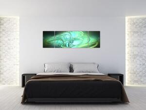 Obraz zelené abstrakce (170x50 cm)