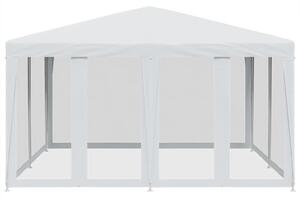 Party stan s 8 síťovanými bočnicemi bílý 4 x 4 m HDPE