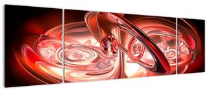 Obraz - červené tvary (170x50 cm)