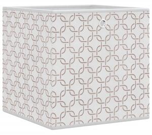 Skládací úložné boxy 10 ks krémové 32x32x32 cm netkaná textilie
