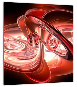 Obraz - červené tvary (30x30 cm)