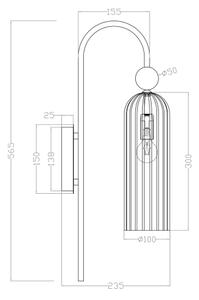 Nástěnná lampa PIEGA 1xE14/40W/230V mosaz/kouřová černá