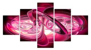 Obraz růžových fraktálů (125x70 cm)