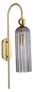 Nástěnná lampa PIEGA 1xE14/40W/230V mosaz/kouřová černá