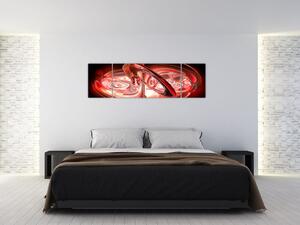 Obraz - červené tvary (170x50 cm)