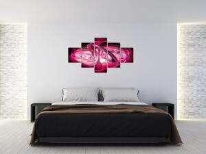 Obraz růžových fraktálů (125x70 cm)