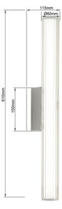 LED Koup. osvět zrcadla LINEA LED/12W/230V 3000/4000/6000K IP44 61 cm les. chrom