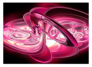 Obraz růžových fraktálů (70x50 cm)