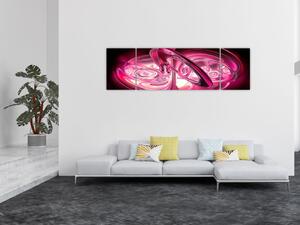 Obraz růžových fraktálů (170x50 cm)