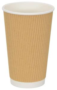Papírové kelímky na kávu 500 pcs 16oz 400ml hnědé