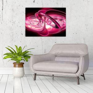 Obraz růžových fraktálů (70x50 cm)