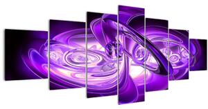 Obraz fialových fraktálů (210x100 cm)