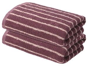 Livarno® Froté ručník, 2 kusy, 50 x 100 cm (bordó) (100407459003)