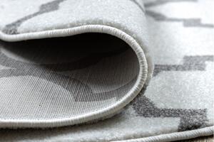 Dywany Lusczow Kulatý koberec SKETCH EDWARD bílý / šedý trellis