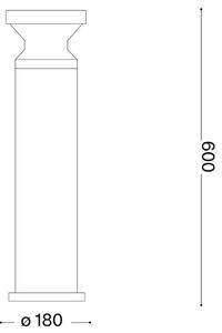 Ideal Lux - Venkovní lampa TORRE 1xE27/15W/230V 60 cm IP65 černá