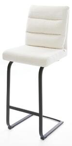 DELIFE Barová židle Pela-Flex bouclé měkký béžová jídelní židle plochá kov černá