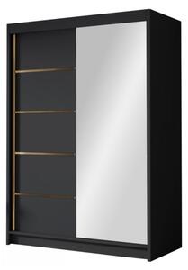 Šatní skříň se zrcadlem Virento III 120, Barva: černá / bílá Mirjan24 5903211331572
