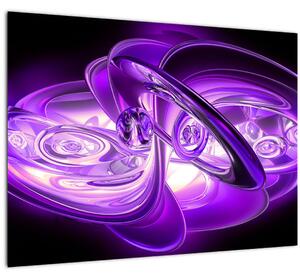 Obraz fialových fraktálů (70x50 cm)