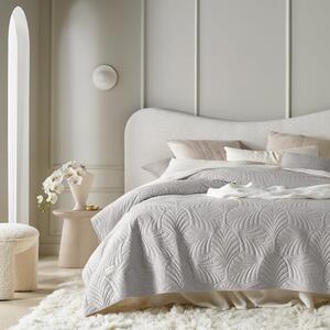 Světle šedý velurový přehoz na postel <x>Feel 170 x 210 cm