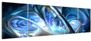 Obraz modrých fraktálů (170x50 cm)