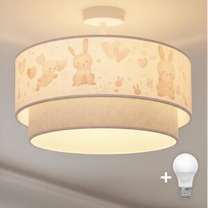 Brilagi-LED Dětský přisazený lustr BOBO 1xE27/60W/230V pr.40 cm krém./šedá/král