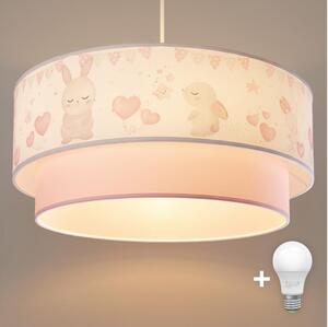 Brilagi- LED Dětský lustr na lanku BOBO 1xE27/60W/230V pr.40 cm krém./růž./král