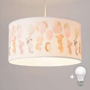 Brilagi - LED Dětský lustr na lanku BOBO 1xE27/60W/230V pr. 35 cm bílá/zvířátka