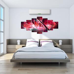 Obraz červených fraktálů (210x100 cm)