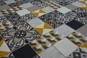Dywany Lusczow Kusový koberec LISBOA 27218/255 čtverce žlutý portugal