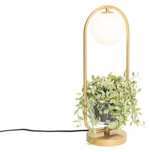 Stolní lampa ve stylu art deco zlatá s bílým sklem - Isabella