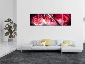 Obraz červených fraktálů (170x50 cm)
