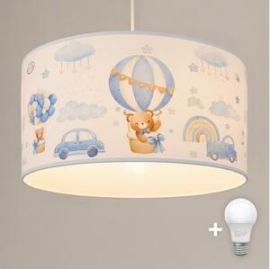 Brilagi - LED Dětský lustr na lanku BOBO 1xE27/60W/230V pr. 35 cm modrá/medvídci