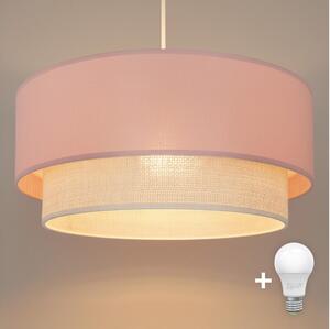 Brilagi - LED Lustr na lanku BOHO BOBO 1xE27/60W/230V pr. 40 cm růžová/krémová