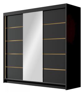 Šatní skříň se zrcadlem Fezzart VI 200, Barva: černá / bílá Mirjan24 5903211331879