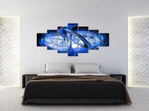 Modrý abstraktní obraz (210x100 cm)