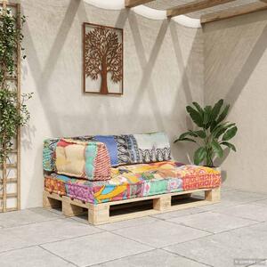 Poduška na pohovku z palet vícebarevná textil patchwork